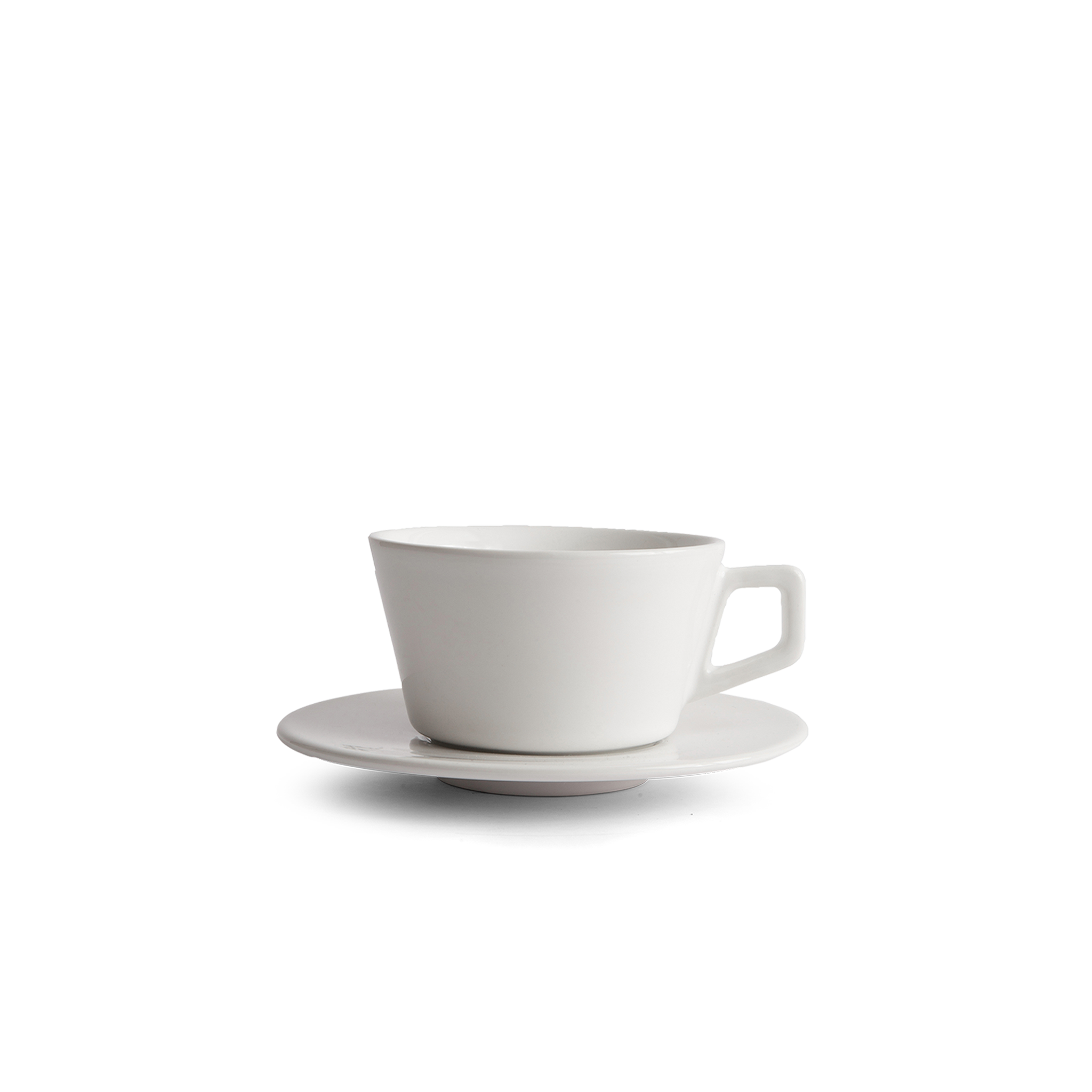 12oz Large Latte Cup & Saucer - White