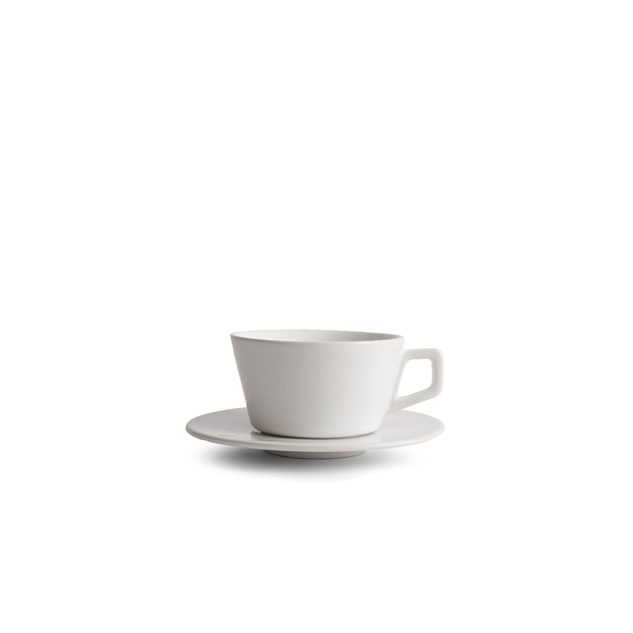 8oz Small Latte Cup & Saucer - White