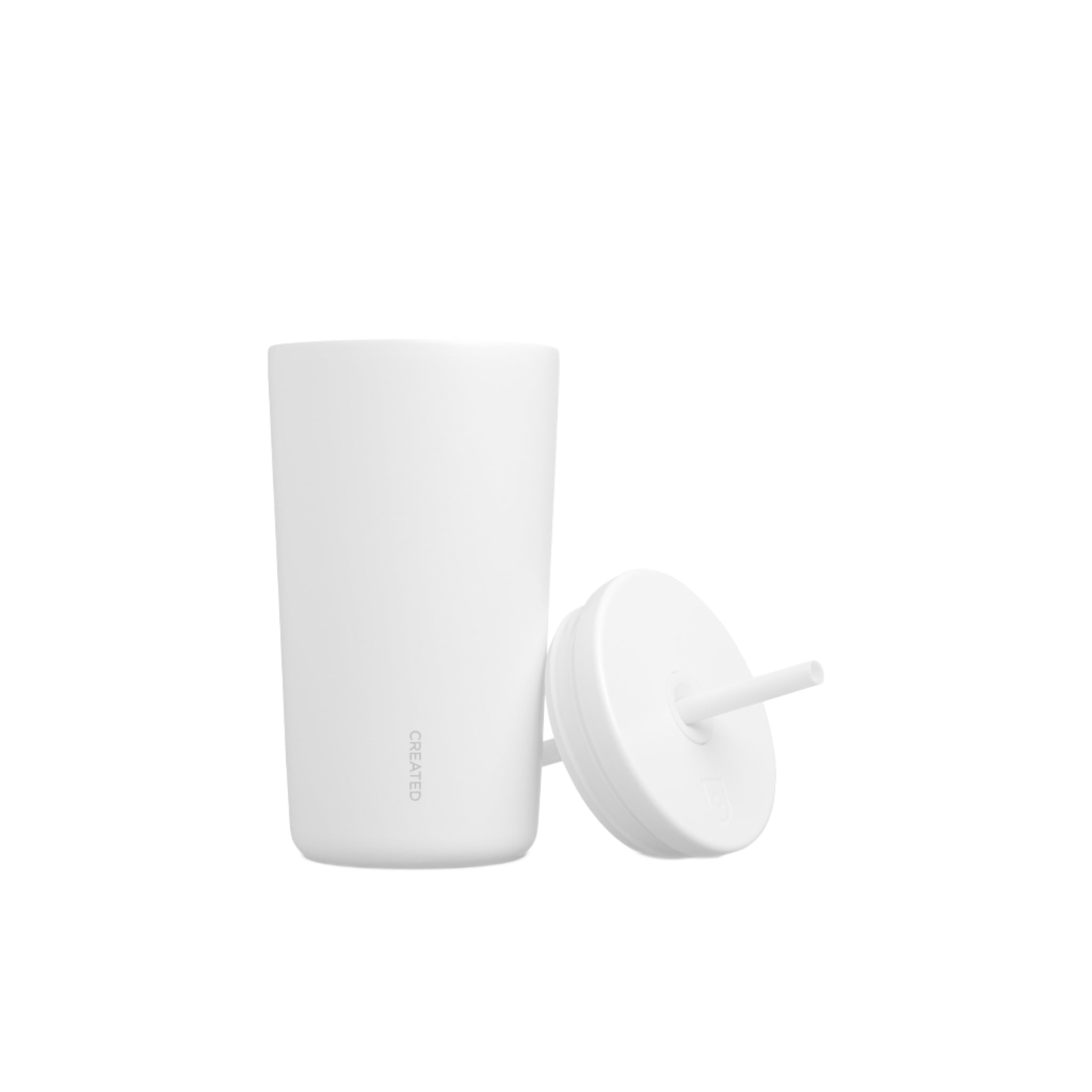 16oz Lid and Straw Replacement - White